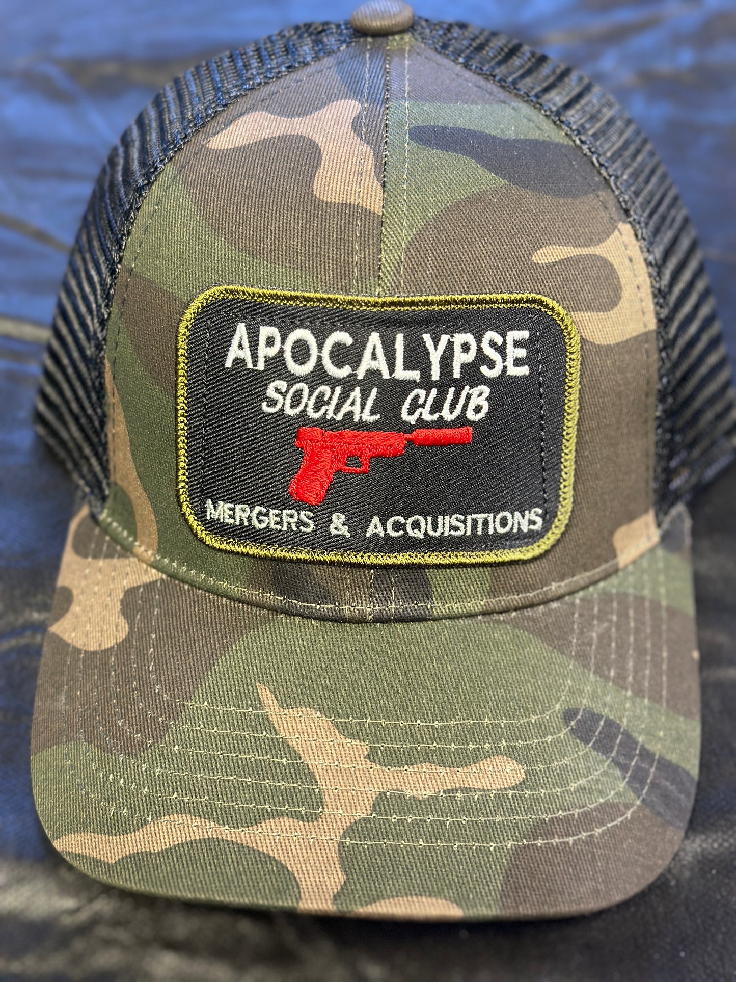 Apocalypse Social Club Embroidered Patch Cap - Mergers & Acquisitions