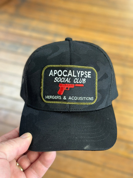 Apocalypse Social Club Embroidered Patch Cap - Mergers & Acquisitions
