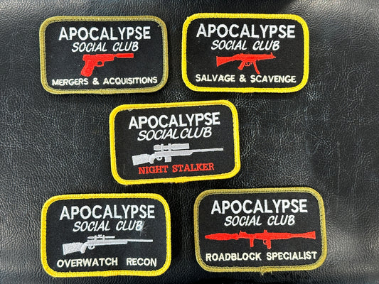 Apocalypse Social Club - Embroidered hook & Loop Patches